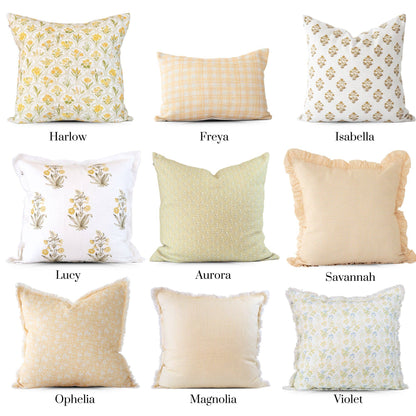 Violet Hand-Drawn Floral Pillow