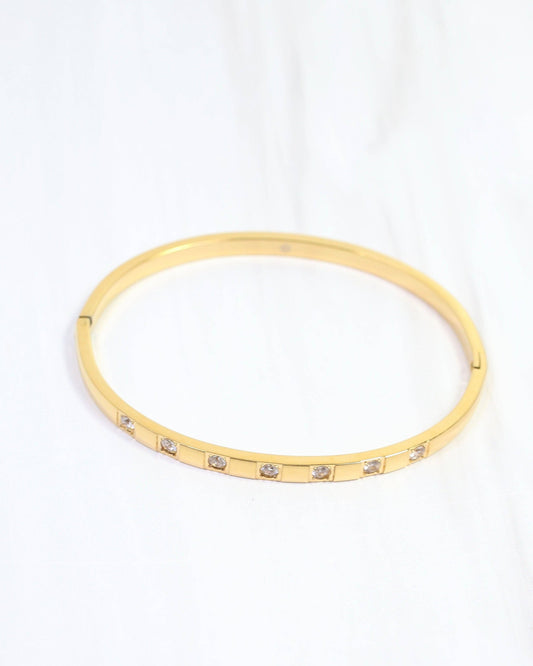 Connie CZ Cuff Bracelet WP Gold