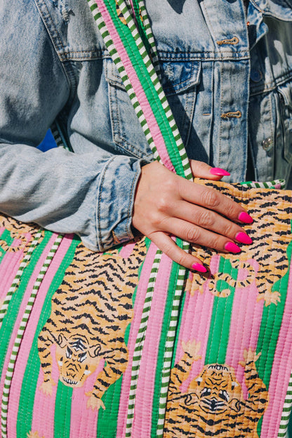 Pink & Green Tiger Tote