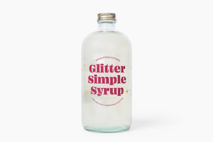 Glitter Simple Syrup, 16 fl oz with Edible Glitter