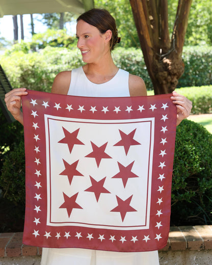 Fitzgerald Star Scarf Medium Maroon White