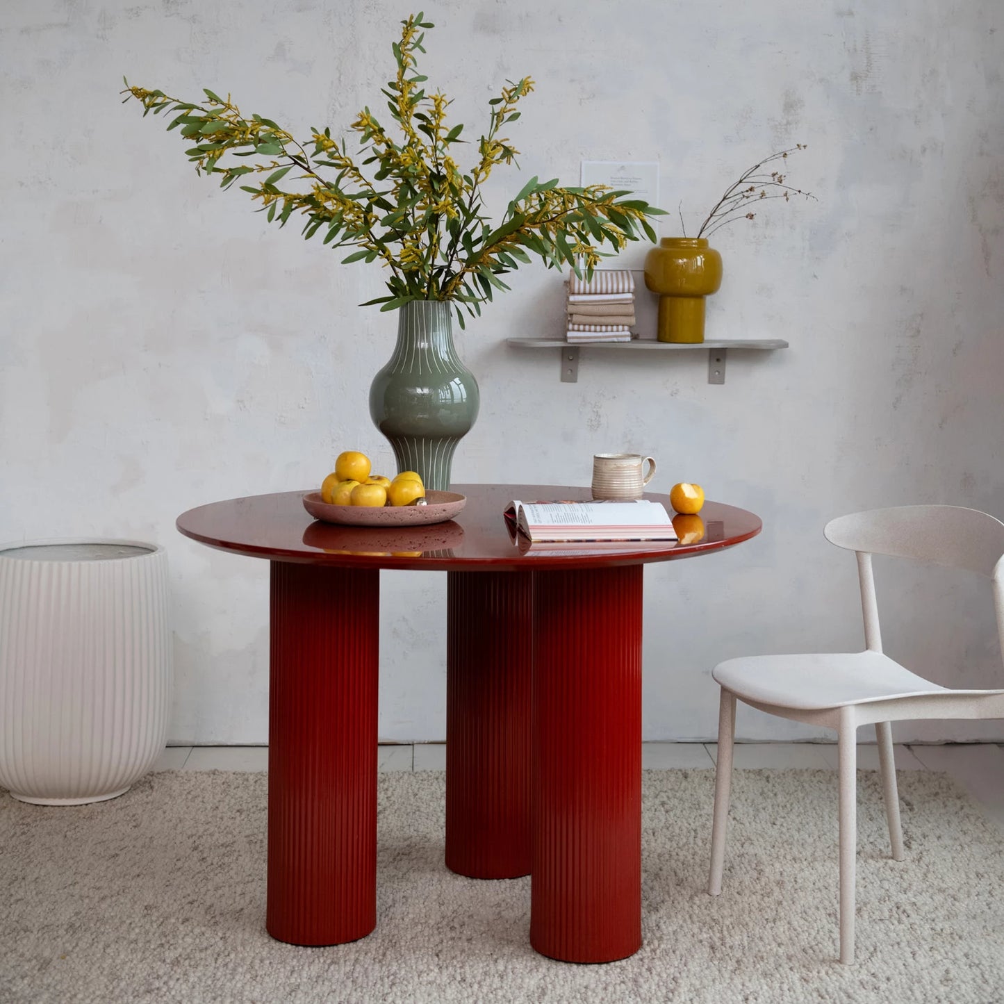 Enameled Metal Indoor/Outdoor Striped Vase