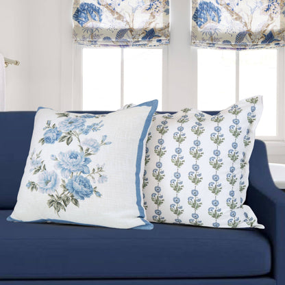 Amalthea Blue Linen Square Pillow