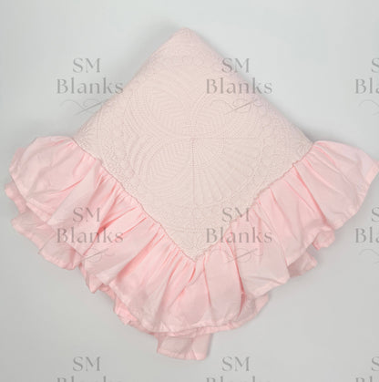 Light Pink Ruffle Heirloom Quilt