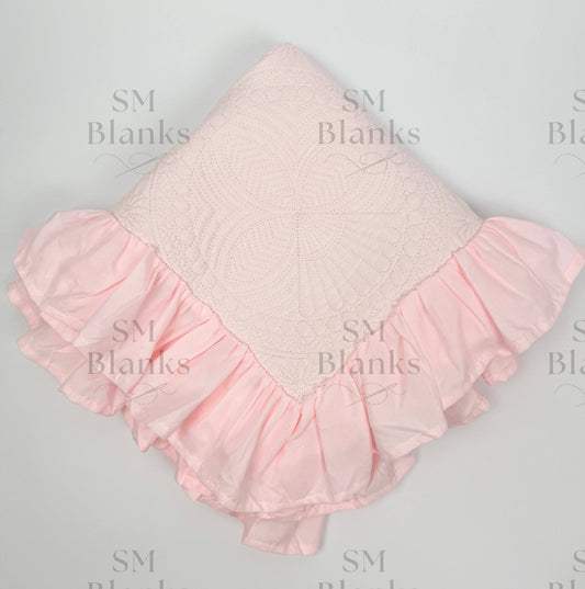 Light Pink Ruffle Heirloom Quilt