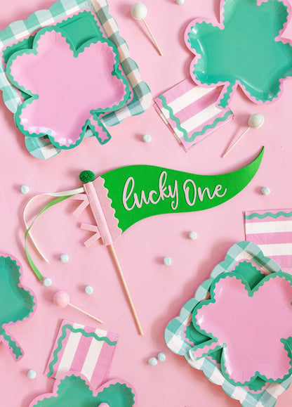 Pink & Green Gingham Plate