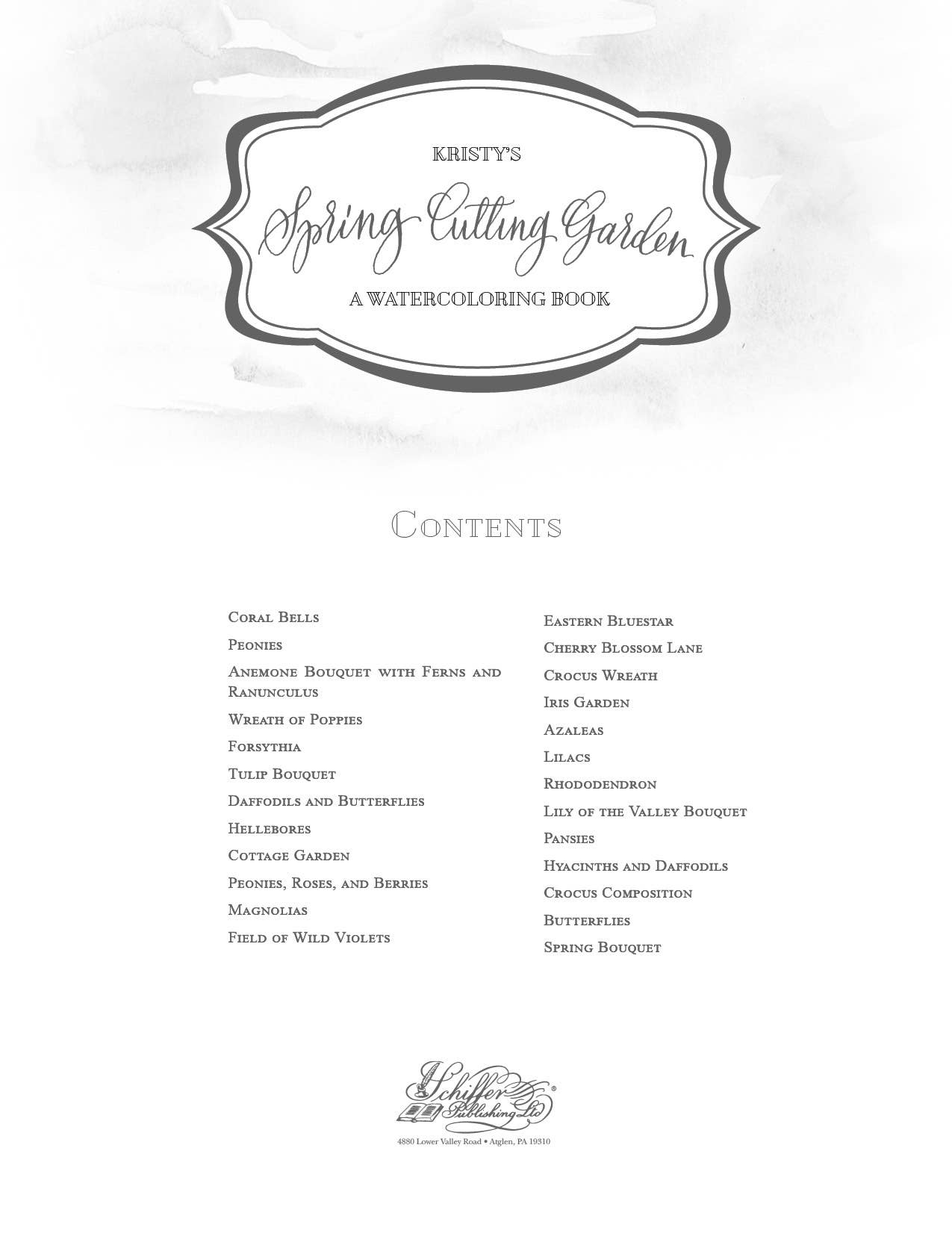Kristy's Spring Cutting Garden: A Watercoloring Book