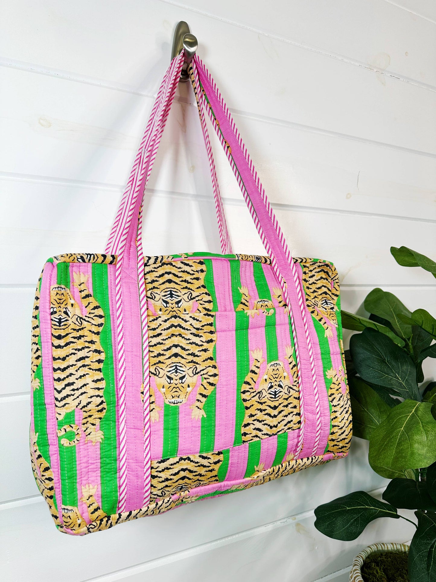 Pink & Green Tiger Duffle