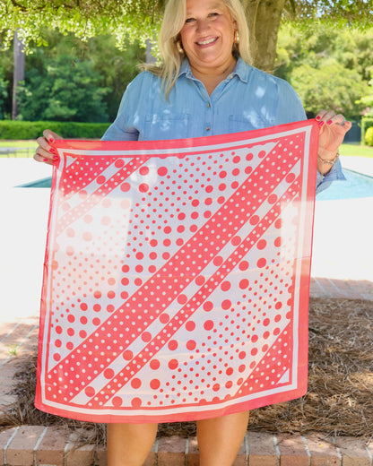 Lula Polka Dot Scarf Coral