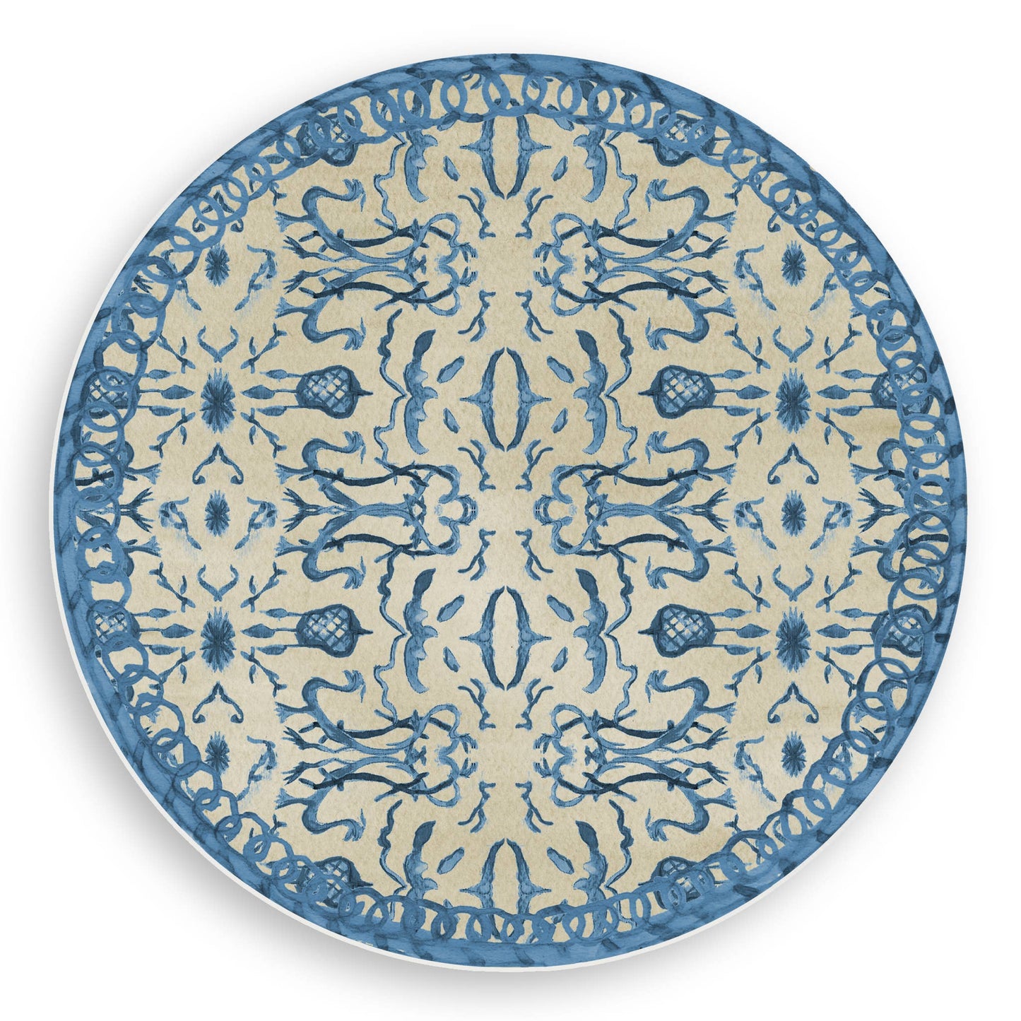 Blue & Tan Chinoiserie Reversible Vinyl Placemat