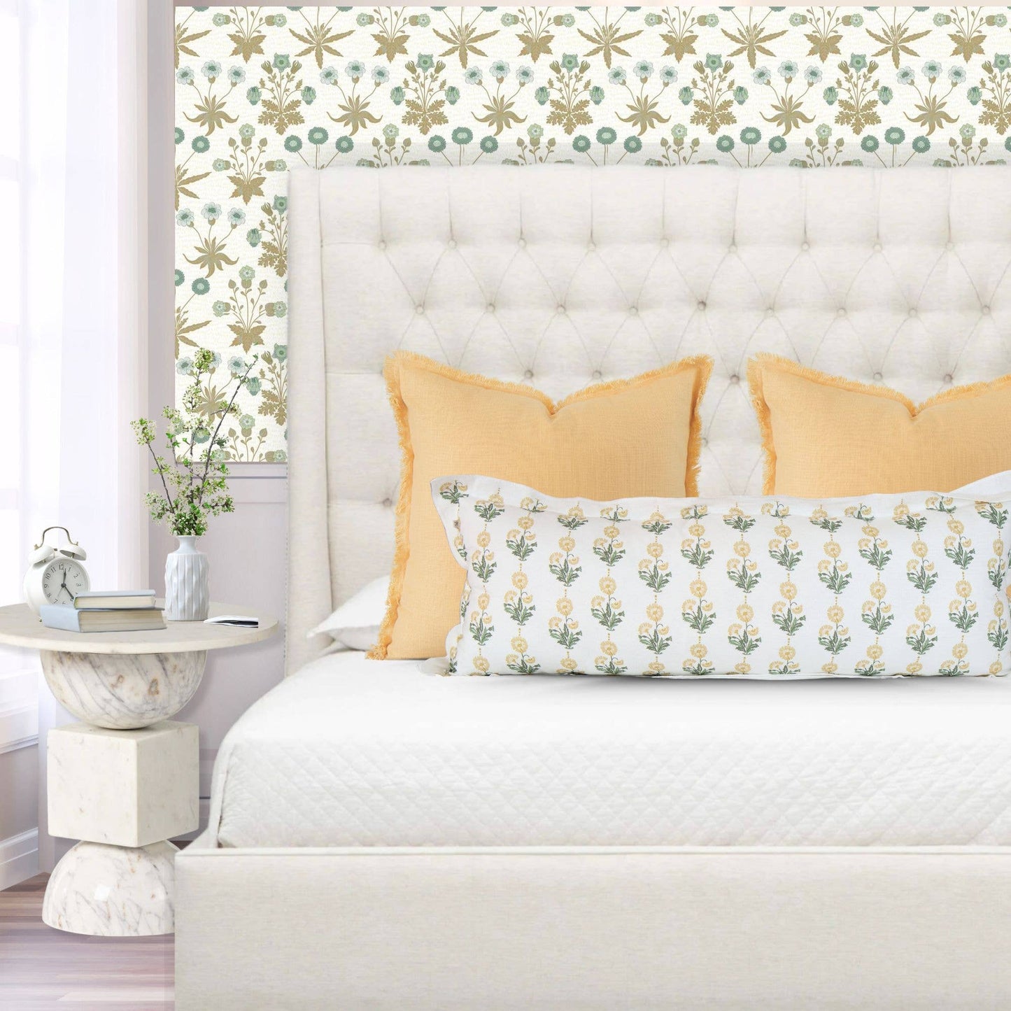 Amalthea Gold Linen Lumbar Pillow