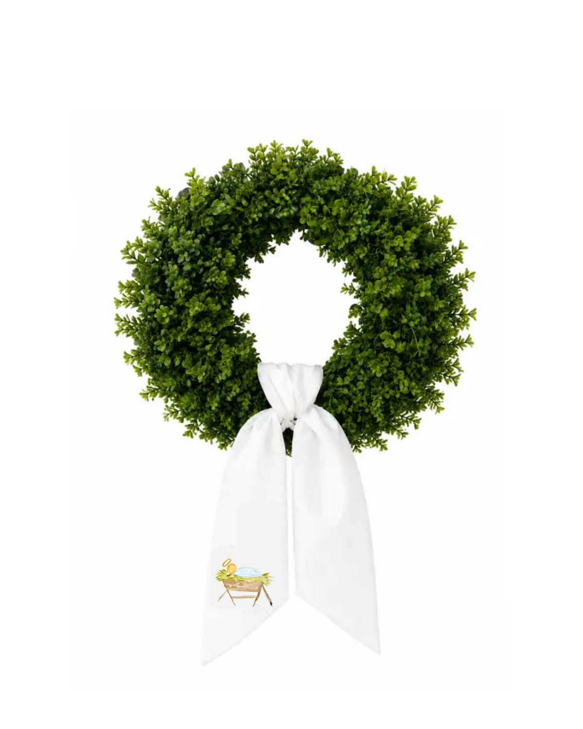 Nativity Wreath Sash Watercolor