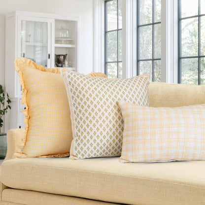Celeste Mughal Flower Pillow- Gold