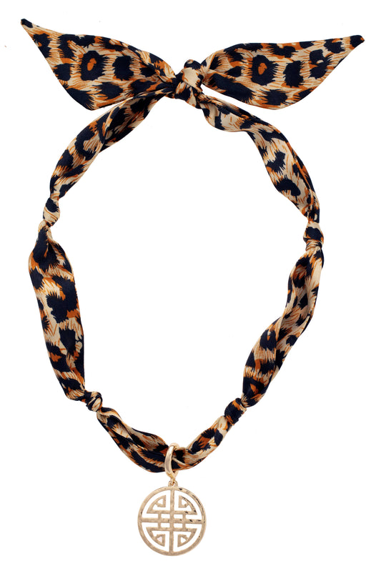 Maia Greek Keys Scarf Necklace