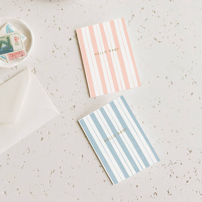 Baby Stripes Blue Mini Card