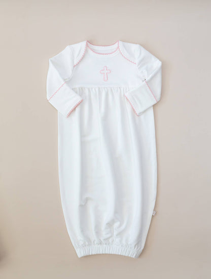 Pink Cross (Easter/Baptism/Christian) Embroidered Gown