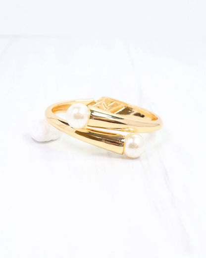 Mellish Pearl Hinged Bracelet Gold