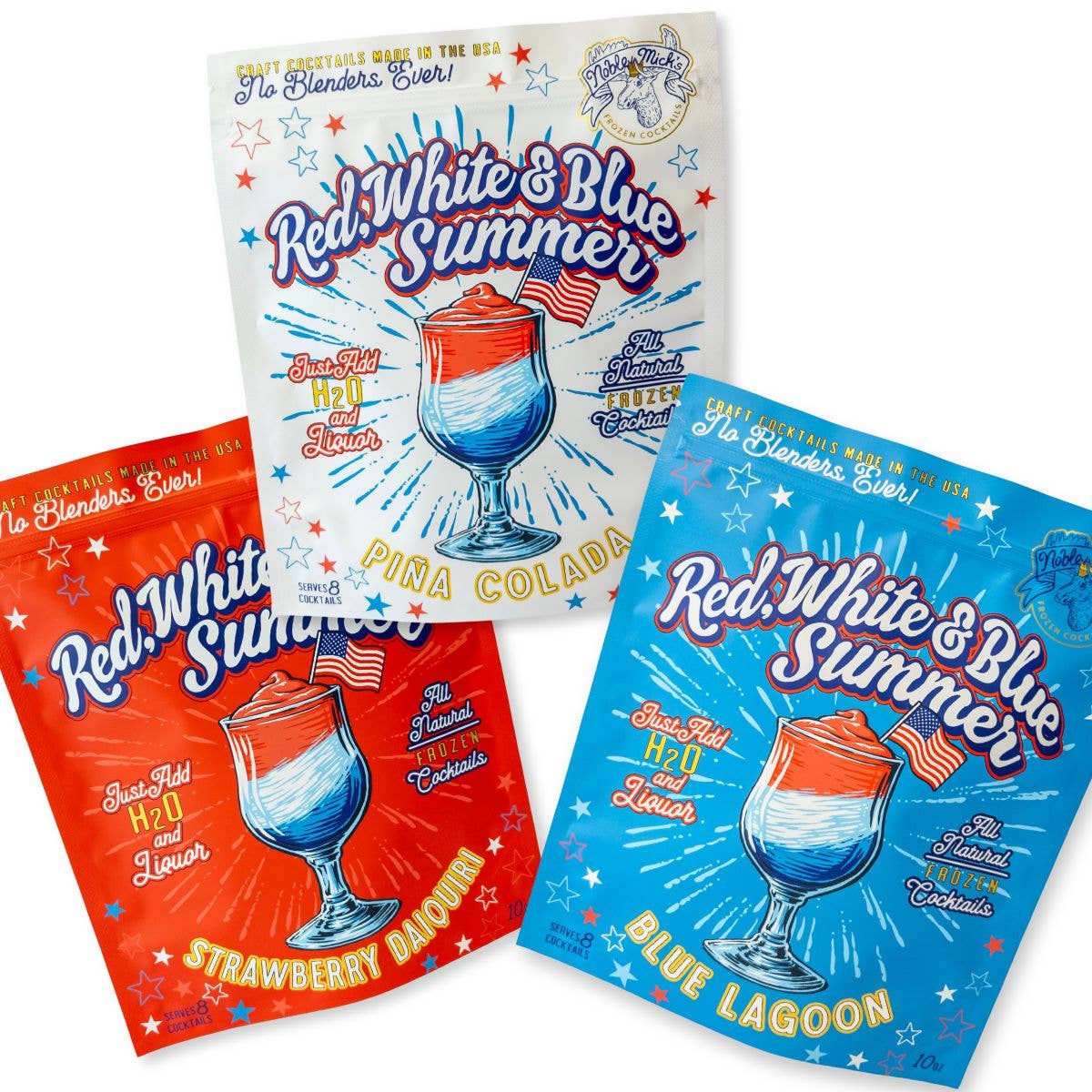Red, White & Blue Summer Pina Colada Frozen Cocktail