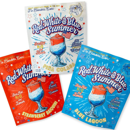 Red, White & Blue Summer Pina Colada Frozen Cocktail