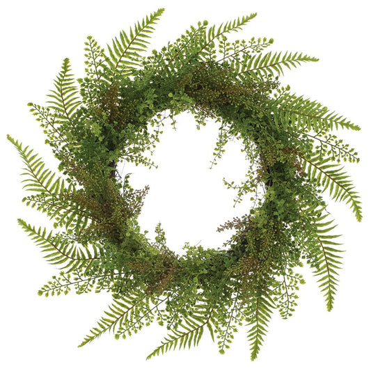 24" Mixed Fern Wreath