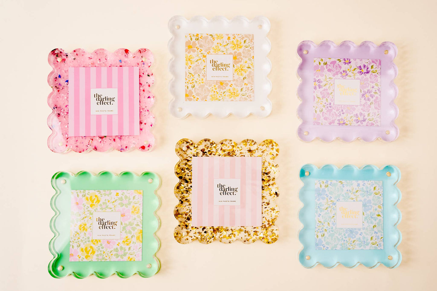 Scalloped Acrylic Frame-Green