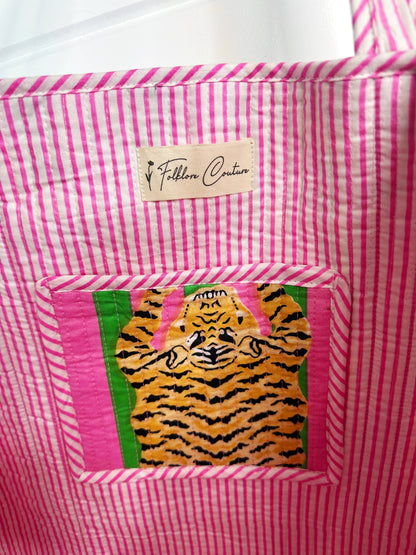 Pink & Green Tiger Tote