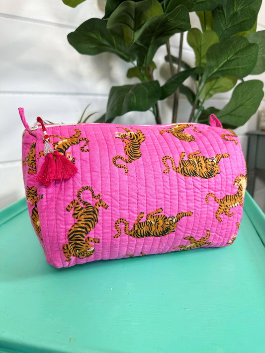 Pink Tigers- Makeup Bag