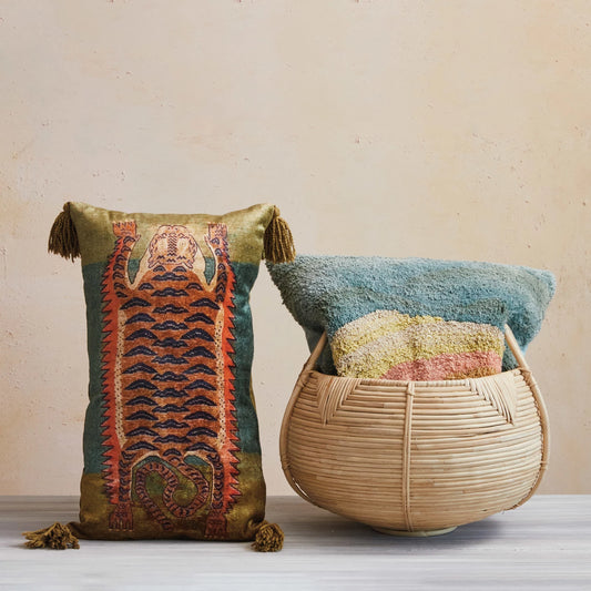 Tiger Velvet Printed Lumbar Pillow
