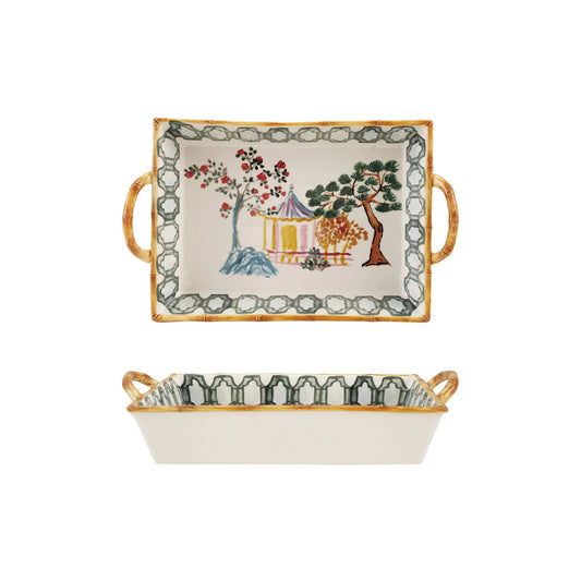 Bamboo Style Stoneware Baker