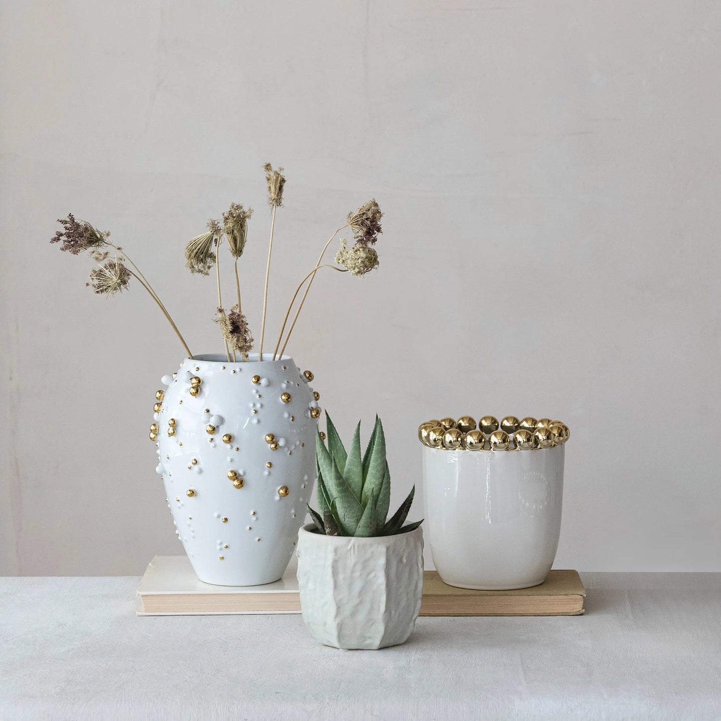 Gold-Electroplated Planter/Vase