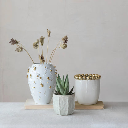 Gold-Electroplated Planter/Vase