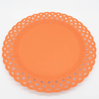 Orange Basketweave Dinner Plates