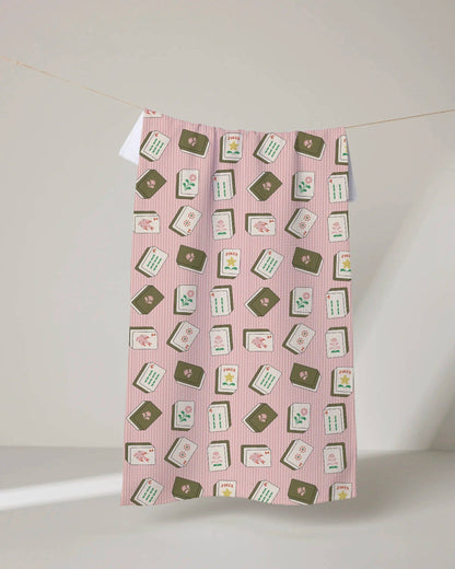 Flower Tiles Tea Towel