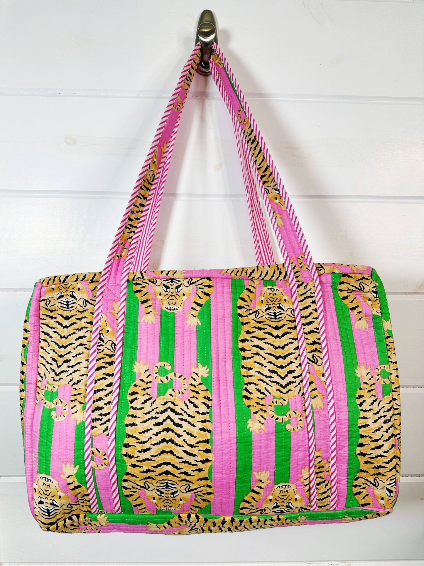 Pink & Green Tiger Duffle