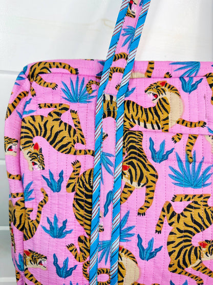Pink & Blue Tiger Duffle