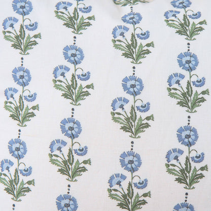 Amalthea Blue Linen Lumbar Pillow