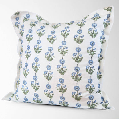 Amalthea Blue Linen Square Pillow