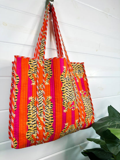 Orange Tiger Tote