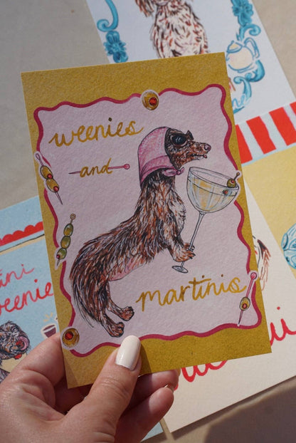 Weenies and Martinis Art Print