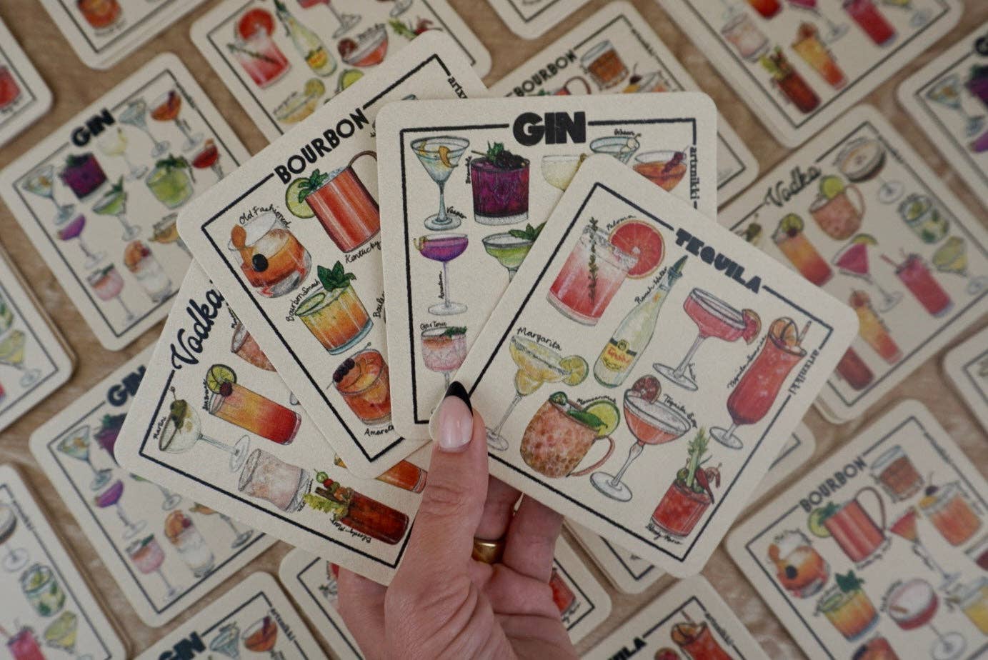 Classic Cocktail Coasters- Set of 4