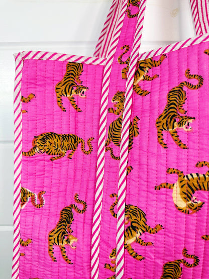 Pink Tiger Tote Bag