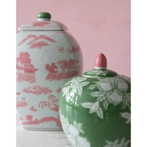 Pink Landscape Ginger Jar